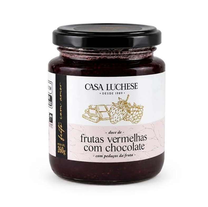 DOCE DE FRUTAS VERMELHAS COM CHOCOLATE 260G