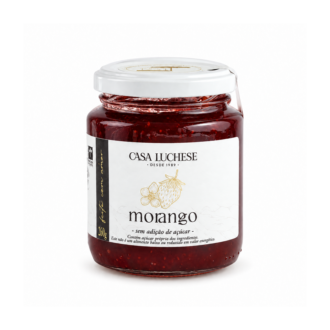 GELEIA DE MORANGO SEM ADIÇÃO DE AÇUCAR 260G